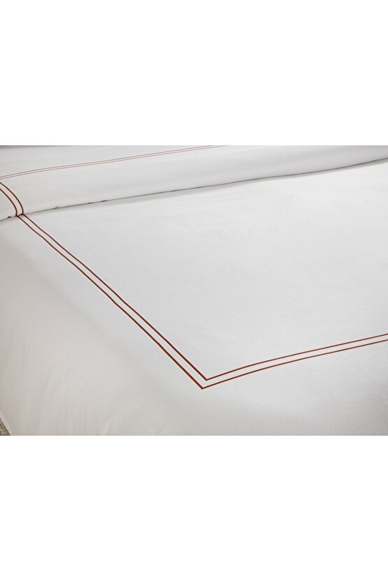 Arcadia Pamuklu Tek Kişilik Nevresim Takımı 160x220 Cm Terracotta