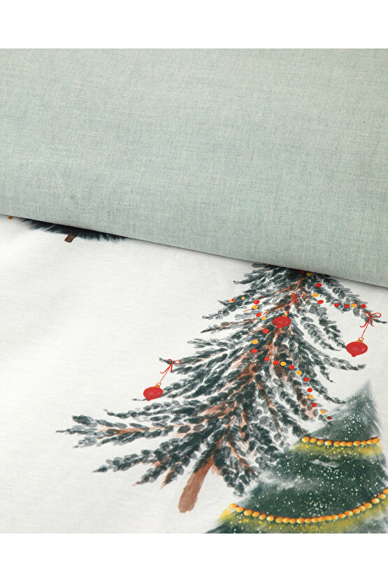 Pine Serenity Dijital Baskılı Soft Cotton Tek Kişilik Nevresim Takımı Yeşil