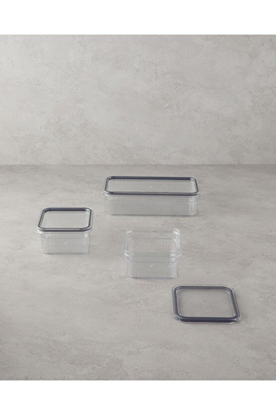 Fleur Plastik 3Lü Mutfak Düzenleyici 850 Ml – 850 Ml – 1,80 L Şeffaf