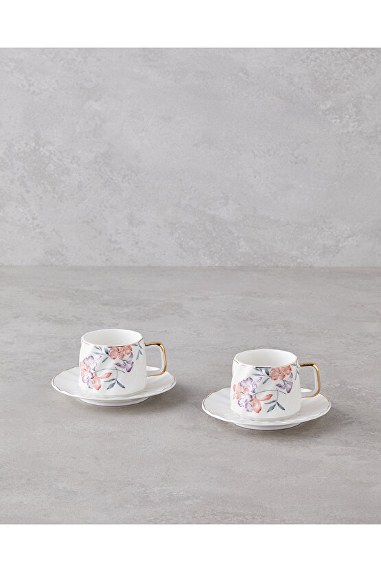 Misty Heaven New Bone China 4 Parça 2 Kişilik Kahve Fincan Takımı 90 ml Renkli