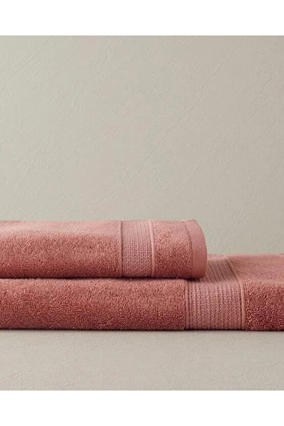 Deluxe Low Twist Pamuklu Yüz Havlusu 50x90 cm Gül Kurusu