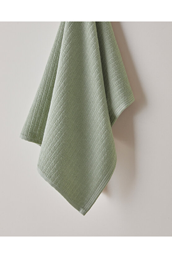 Stripe Pamuk Yüz Havlusu 50x70 cm Haki