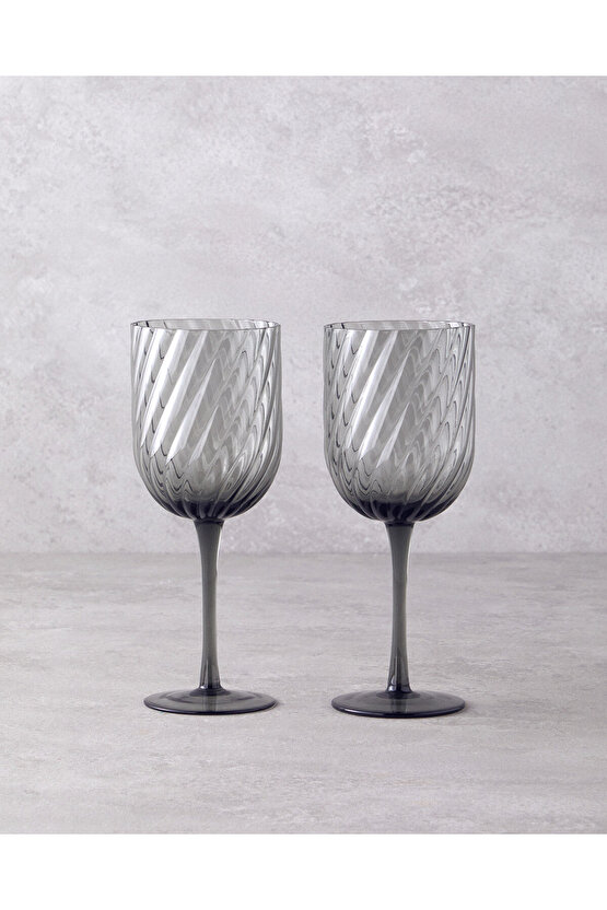 Meghan Cam 2li Kadeh 280 ml Antrasit