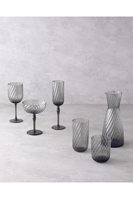 Meghan Cam 2li Kadeh 275 ml Antrasit