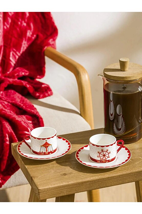 2 Kişilik Porselen Kahve Fincan Takımı 90 Ml (W5)