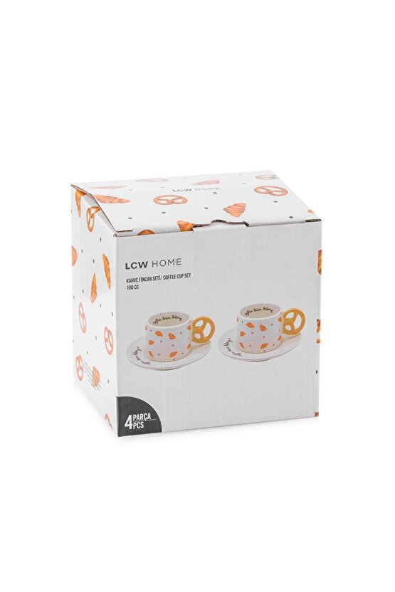 Karişik Baskılı 2 Kişilik Porselen Kahve Fincan Takımı 100 Ml (W5)