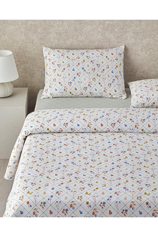 Pear Garden Baskılı Çift Kişilik King Size Pike Takımı 200x220 cm Yeşil