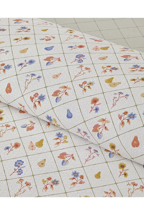 Pear Garden Baskılı Çift Kişilik Pike Takımı 200x220 cm Yeşil