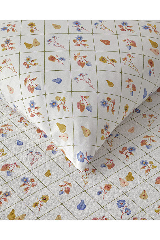 Pear Garden Baskılı Çift Kişilik Pike Takımı 200x220 cm Yeşil