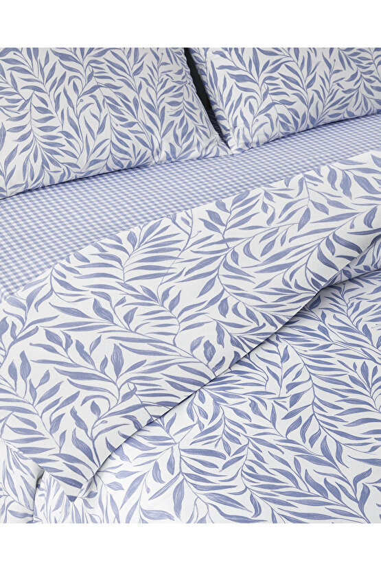 Leaf Dream Kolay Ütülenir Tek Kişilik Nevresim Takımı 160x220 cm Mavi