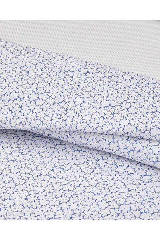 Sweet Violet Kolay Ütülenir Çift Kişilik Çarşaflı Nevresim Takımı 200x220 cm Koyu Mavi