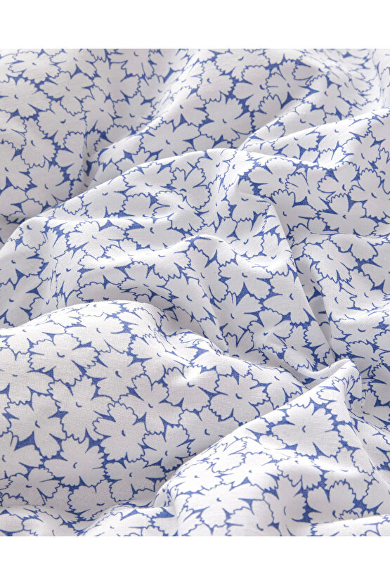 Sweet Violet Kolay Ütülenir Çift Kişilik Çarşaflı Nevresim Takımı 200x220 cm Koyu Mavi