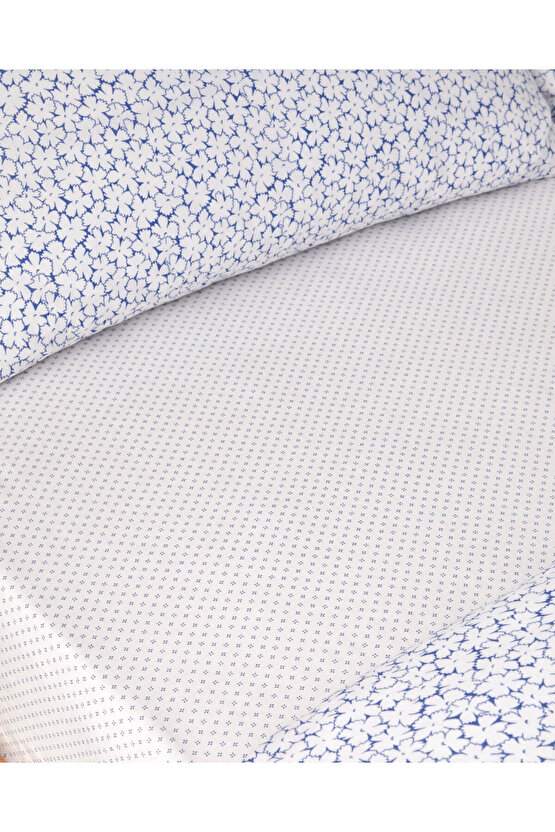 Sweet Violet Kolay Ütülenir Çift Kişilik Çarşaflı Nevresim Takımı 200x220 cm Koyu Mavi