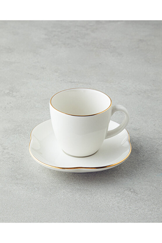 Aren Porselen 4 Parça 2 Kişilik Kahve Fincan Takımı 80 ml Gold