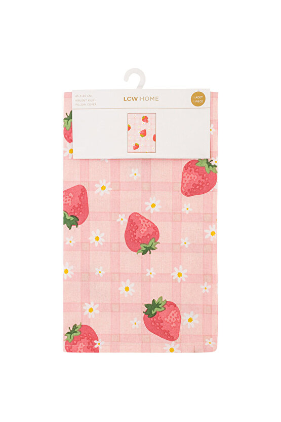 LCW Çilek Baskılı Kırlent Kılıfı 45x45 Cm