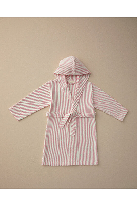 %100 Pamuklu Çocuk Bornoz Pembe
