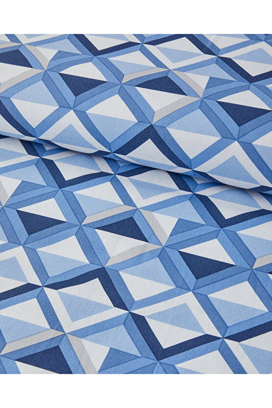 Mini Argyle Tek Kişilik Nevresim Takımı Mavi