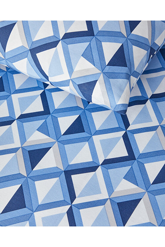 Mini Argyle Tek Kişilik Nevresim Takımı Mavi