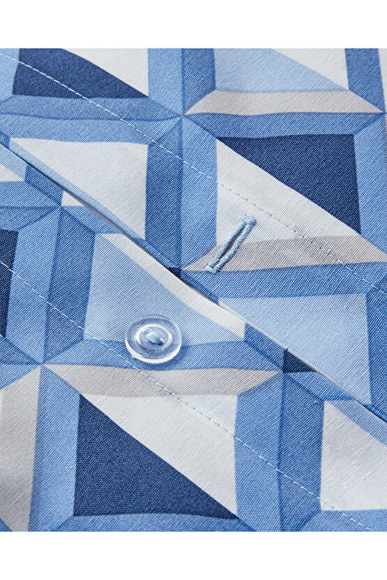 Mini Argyle Tek Kişilik Nevresim Takımı Mavi