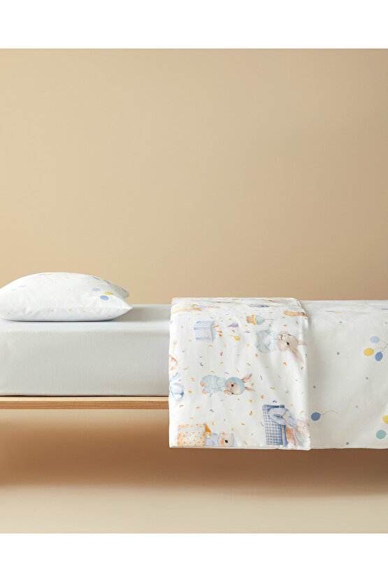 Pretty Bunny Pamuklu Bebe Nevresim Takımı Mavi