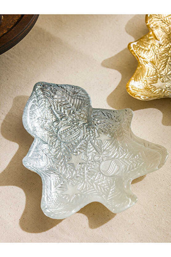 LCW HOME Sarı Çam Ağacı Figürlü Cam Kase 2li 21 Cm