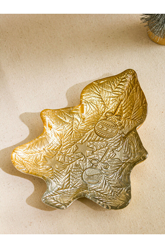 LCW HOME Sarı Çam Ağacı Figürlü Cam Kase 2li 21 Cm