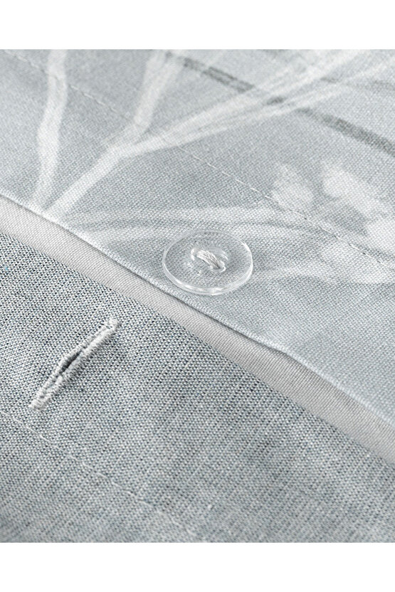 Flower Heaven Dijital Baskılı Pamuklu Çift Kişilik Çarşaflı Nevresim Takımı 200x220 cm Gri