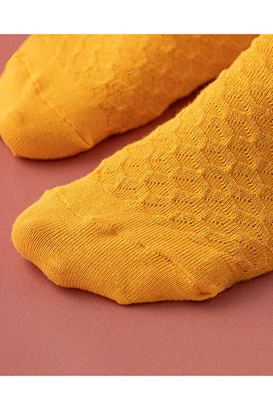 Pien Pamuk Kadın Patik Çorap Sarı
