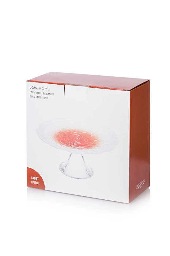 LCW HOME Ekru Ayaklı Cam Sunumluk 21 Cm