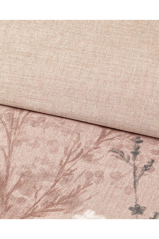 Sweet Spring Dijital Baskılı Soft Cotton Çift Kişilik Çarşaflı Nevresim Takımı 200x220 cm Gül Kurusu