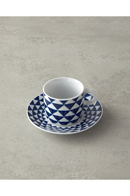 Trin Porselen Kahve Fincan Takımı 4 Parça 2 Kişilik Lacivert