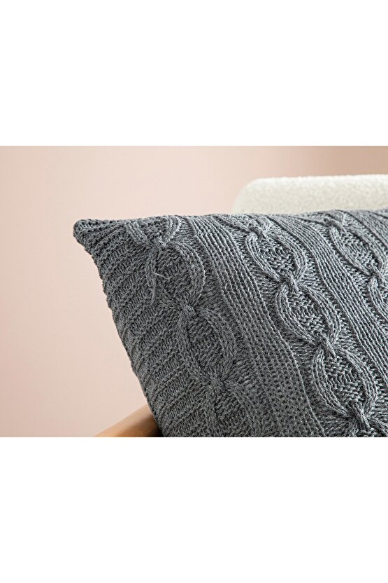 North Pole Triko Kırlent Kılıfı 40x40 cm Antrasit