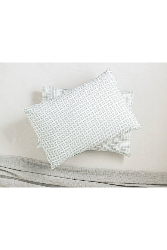 Bold Line Kolay Ütülenir 2li Yastık Kılıfı 50x70 Cm Yeşil