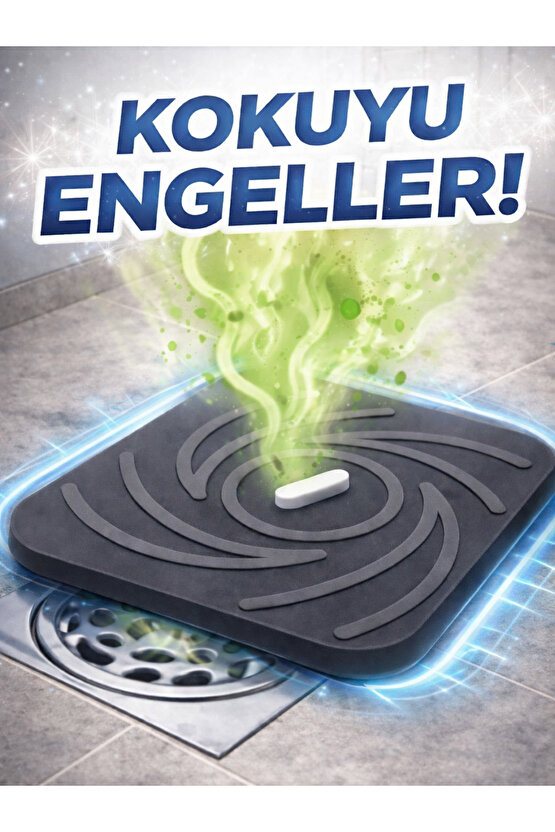 Kötü Koku Böcek Önleyici Gider Tıpası Lavabo Balkon Tuvalet Gider Kapatıcı Kapak Silikon Gri-Gri