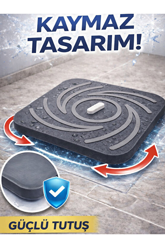 Kötü Koku Böcek Önleyici Gider Tıpası Lavabo Balkon Tuvalet Gider Kapatıcı Kapak Silikon Gri-Gri