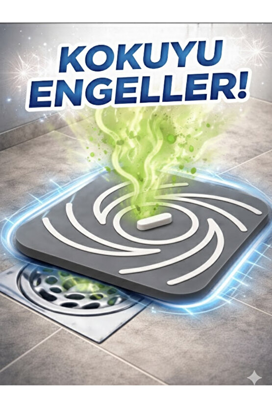 Kötü Koku Böcek Önleyici Gider Tıpası Lavabo Balkon Tuvalet Gider Kapatıcı Kapak Silikon Gri-Beyaz