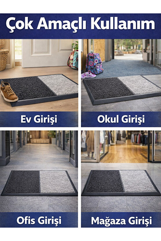 Çift Taraflı Dezenfektan Hijyen Paspası Kapı Ev Ofis Giriş Kıvırcık Paspas Kurulama Kaydırmaz