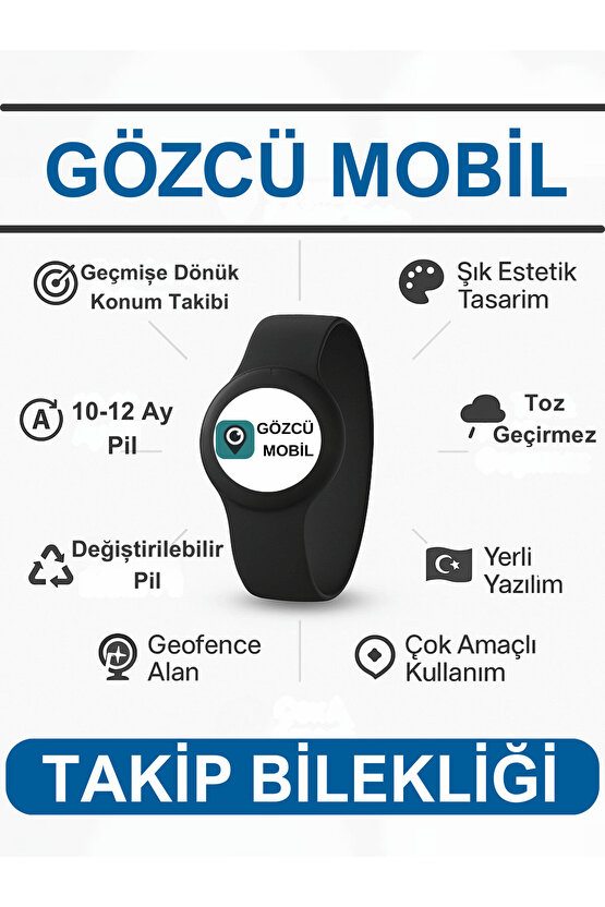 Takip Bilekliği IOS Android Uyumlu Çocuk Genç Yaşlı Hasta Takip Konum Bilekliği Takip Cihazı Simsiz