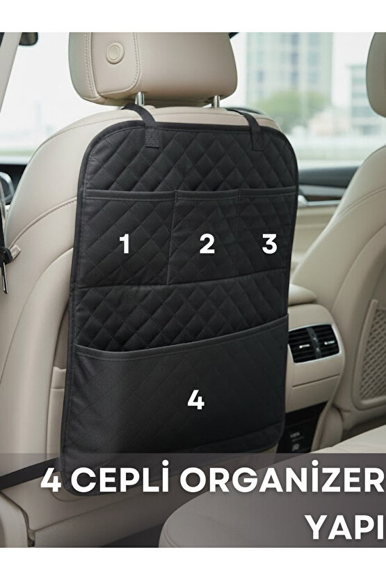 4 Cepli Araç Koltuk Arkası Organizeri Toz Suya dayanıklı Oto Koltuk Düzenleyici Araç Koltuk Koruyucu