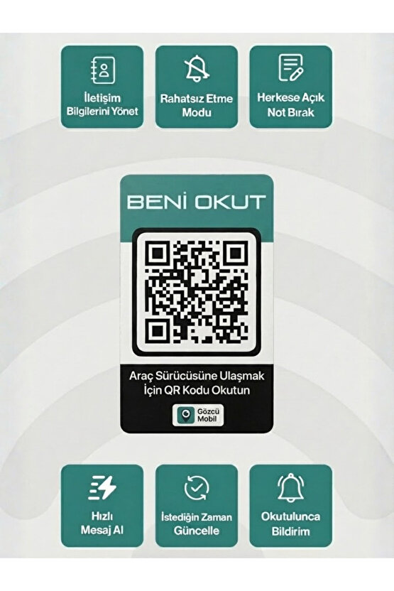 1li QR Numarasız Numaratör Yeni Nesil Araç Motosiklet Numara Gizler Oto Park Kartı Dijital Kimlik