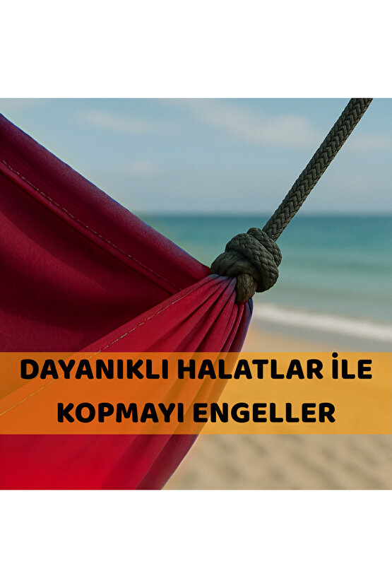 Paraşüt Hamak 140kg Kapasite Su Geçirmez Taşınabilir Çantalı Çift Halatlı Dayanıklı Hamak 240cm