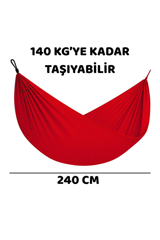 Paraşüt Hamak 140kg Kapasite Su Geçirmez Taşınabilir Çantalı Çift Halatlı Dayanıklı Hamak 240cm