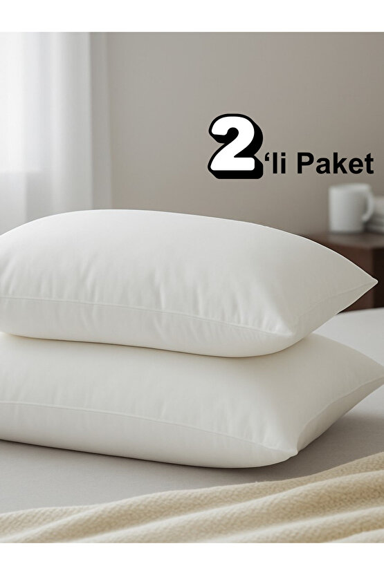2Li 600 GR Pamuklu Silikon Yastık Yumuşak Antialerjik Makinede Yıkanabilir Pürüzsüz Yastık 50x70cm
