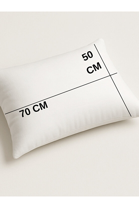 2Li 600 GR Pamuklu Silikon Yastık Yumuşak Antialerjik Makinede Yıkanabilir Pürüzsüz Yastık 50x70cm