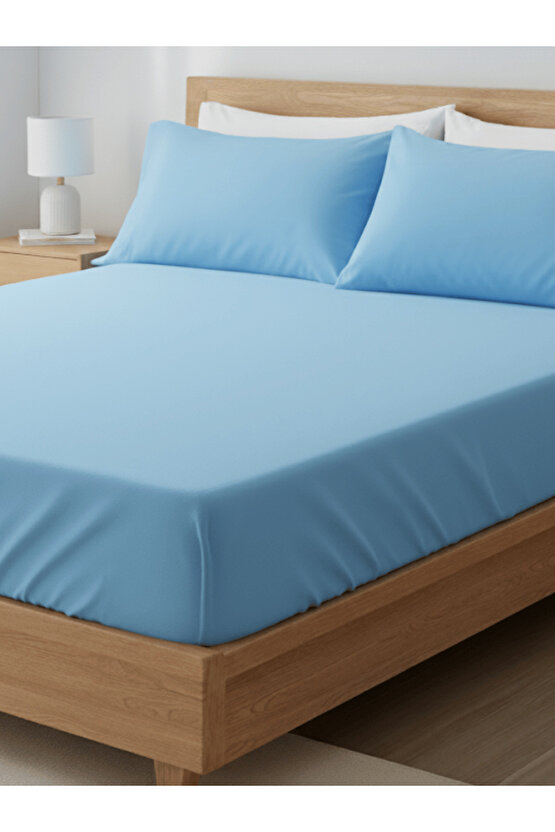 Lastikli Yatak Çarşaf Seti Yastık Kılıflı Örtü Pamuk Dayanıklı Yırtılmaz Tek Çift Kişilik