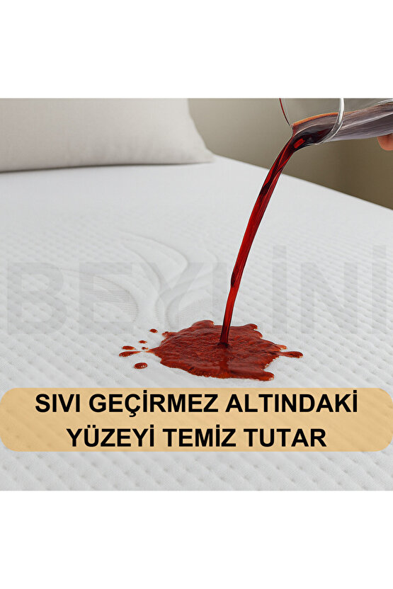 Yatak Alezi Kapitone Full Fitted Sıvı Geçirmez Kaymaz Yatak Örtüsü Yatak Koruyucu Full Kenar Çarşaf
