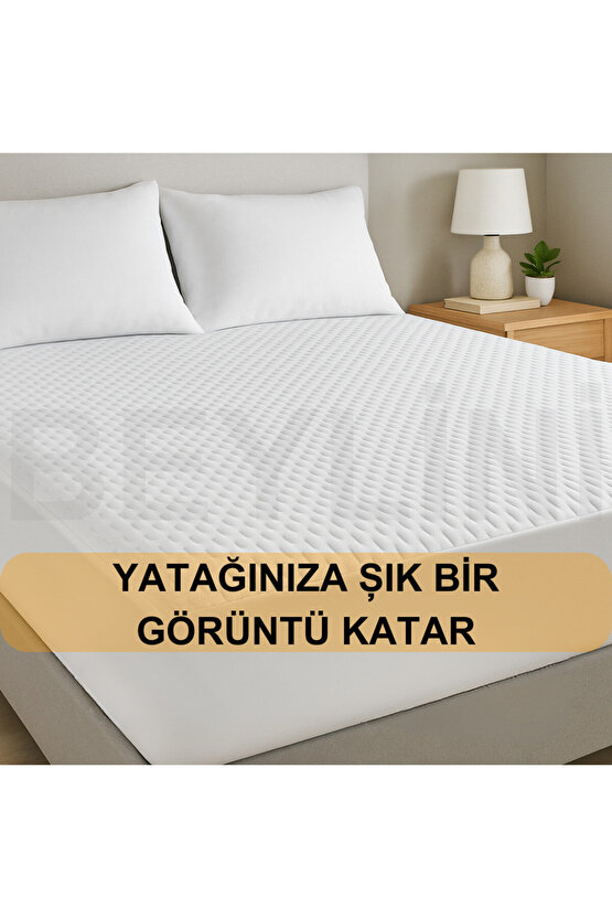 Yatak Alezi Kapitone Full Fitted Sıvı Geçirmez Kaymaz Yatak Örtüsü Yatak Koruyucu Full Kenar Çarşaf