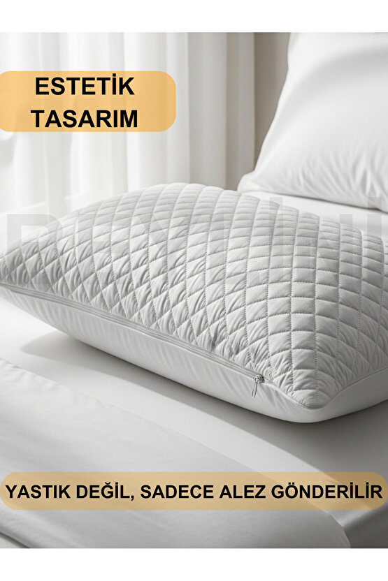 2li Yastık Alezi Sıvı Geçirmez Kapitone Fermuarlı Yıkanabilir Antialerjik Yastık Koruyucu 50x70 CM