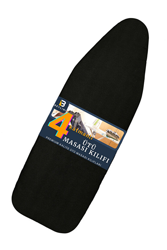 Yanmaz Ütü Masası Kılıfı Hızlı Ütü Kılıfı Örtü Siyah 55x135