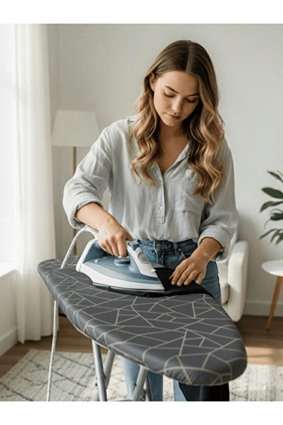 Ütü Masası Kılıfı Yanmaz İpli Süngerli Ütü Masası Örtüsü Ayarlanabilir Ütü Masası Bezi 50x150 CM